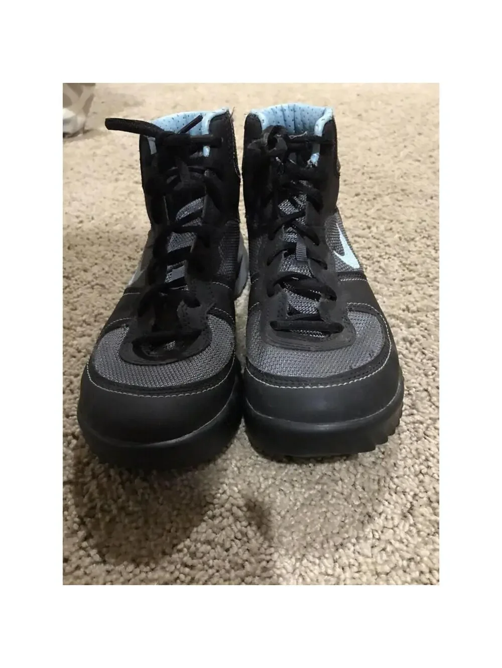 Boys NIKE ASG gray / light blue shoes size 6Y booties